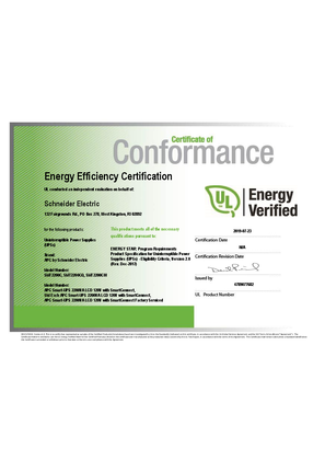Energy Efficiency Certification - ENERGY STAR For UPS V2.0