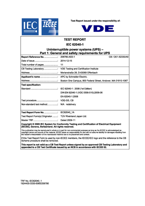 CB Certificate of Approval for Dell Smart-UPS SRT 5000VA Tower/RM 230V