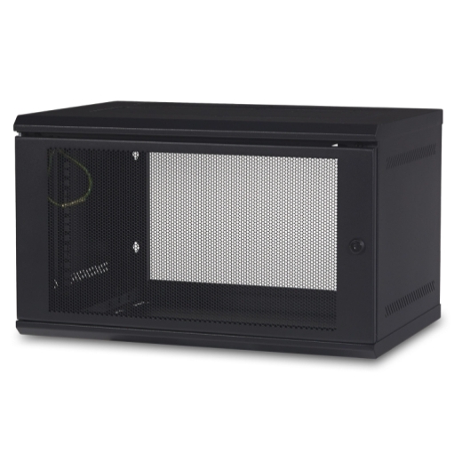 APC NetShelter 6U Wallmount Rack Enclosure Cabinet, Single Hinged, Switch Depth, Unassembled