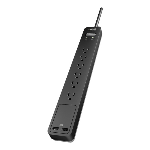 APC Essential SurgeArrest PE6U2, 6 Outlets, 2 USB charging ports,120V