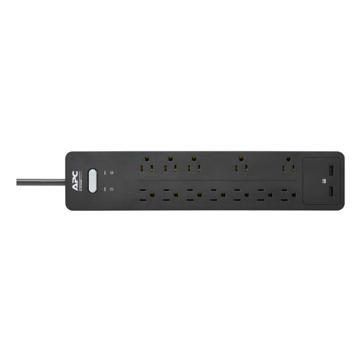 APC Home Office SurgeArrest 12 Outlets with 2 USB charging ports (5V, 2.4A in total), 120V