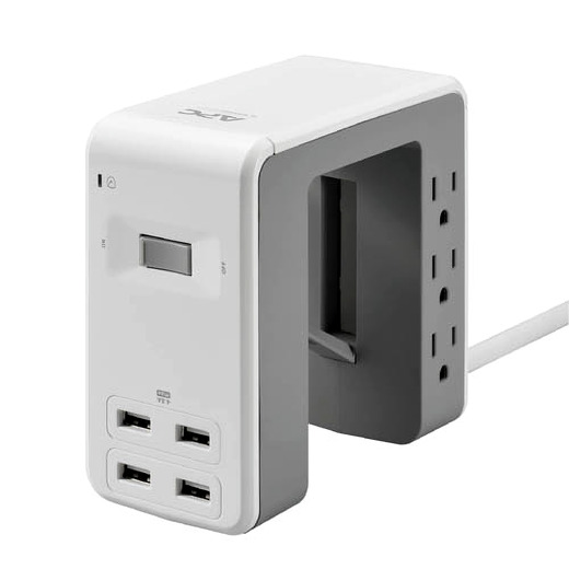 APC SurgeArrest Essential Multi-Use 6 Outlet with 4 Port 4.8A USB Charger White 120V