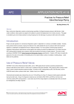 Practices for Pressure Relief Valve Discharge Piping