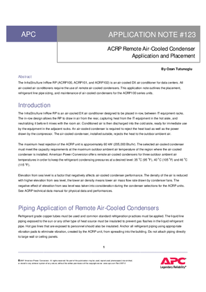 ACRP Remote Air-Cooled Condenser Application and Placement