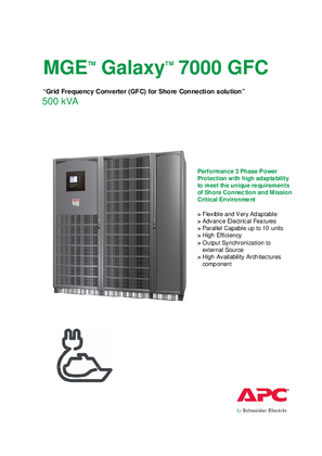 MGE Galaxy 7000 Grid Frequency Converter (GFC) for Shore Connection Technical Brochure