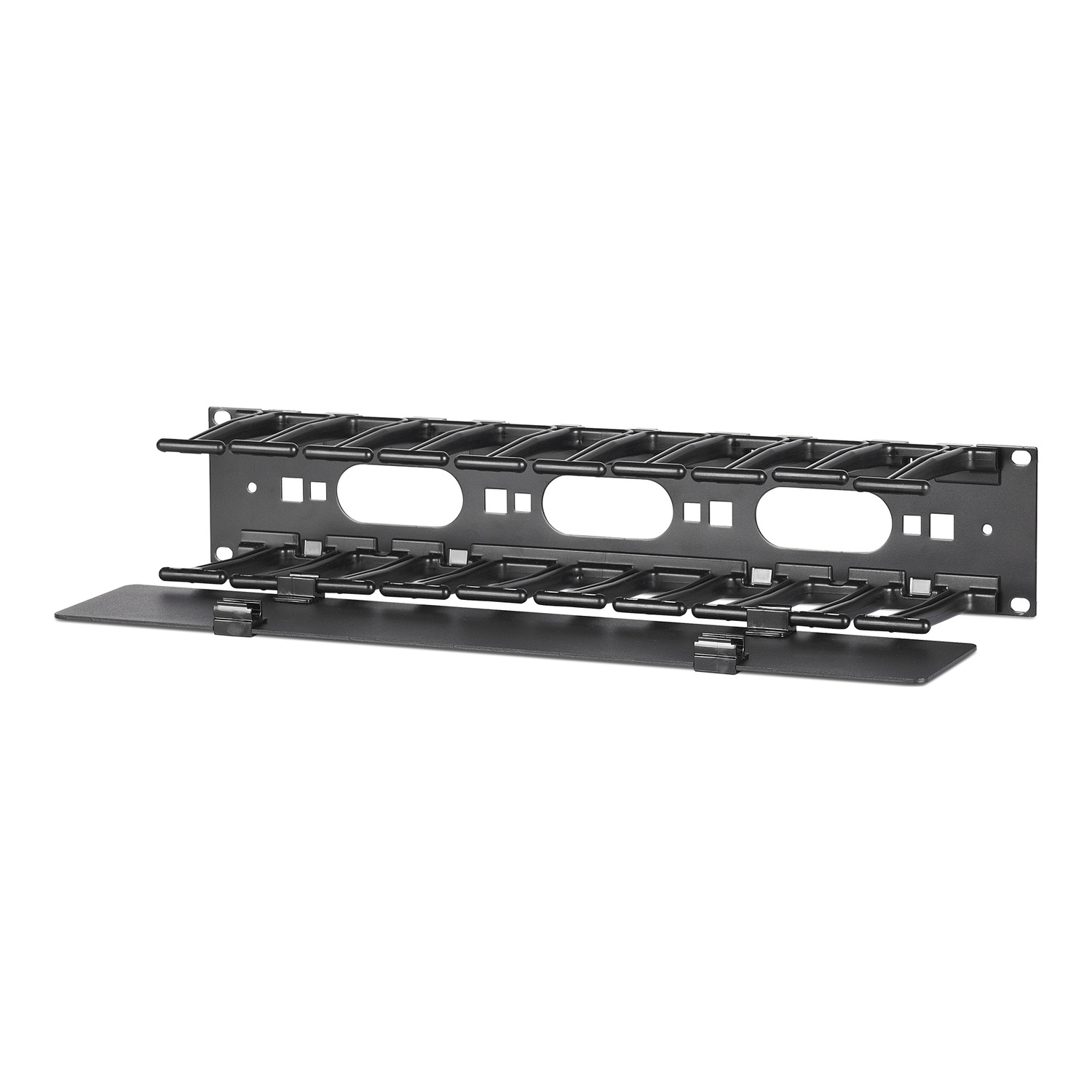 Black Box 2U Horizontal 19 It Rackmount Cable Manager Single-Sided Black