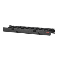 APC NetShelter Cable Management, Horizontal Cable Manager, 1U, Single Side with Cover, Black, 483 x 44 x 110 mm