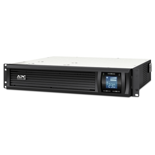 APC Smart-UPS C, Line Interactive, 3kVA, Rackmount 2U, 230V, 8x IEC C13+1x IEC C19 outlets, USB and Serial communication, AVR, Graphic LCD Front Left