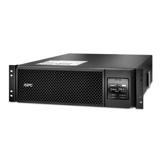 APC Smart-UPS On-Line, 5kVA, Rackmount 3U, 208V/230V, Hard wire 3-wire(2PH+G)+3-wire(H+N+E)+3-wire(H+N+G) outlets, Network Card+SmartSlot, W/ rail kit Front Left