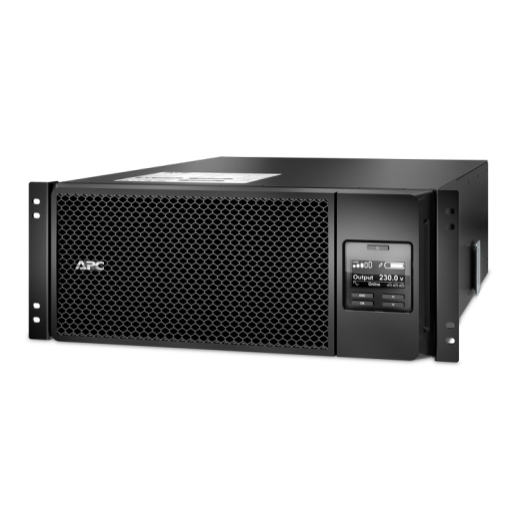 APC Smart-UPS On-Line, 6kVA/6kW, Rackmount 4U, 230V, 6x C13+4x C19 IEC outlets, Network Card+SmartSlot, Extended runtime, W/ rail kit, Marine Front Left