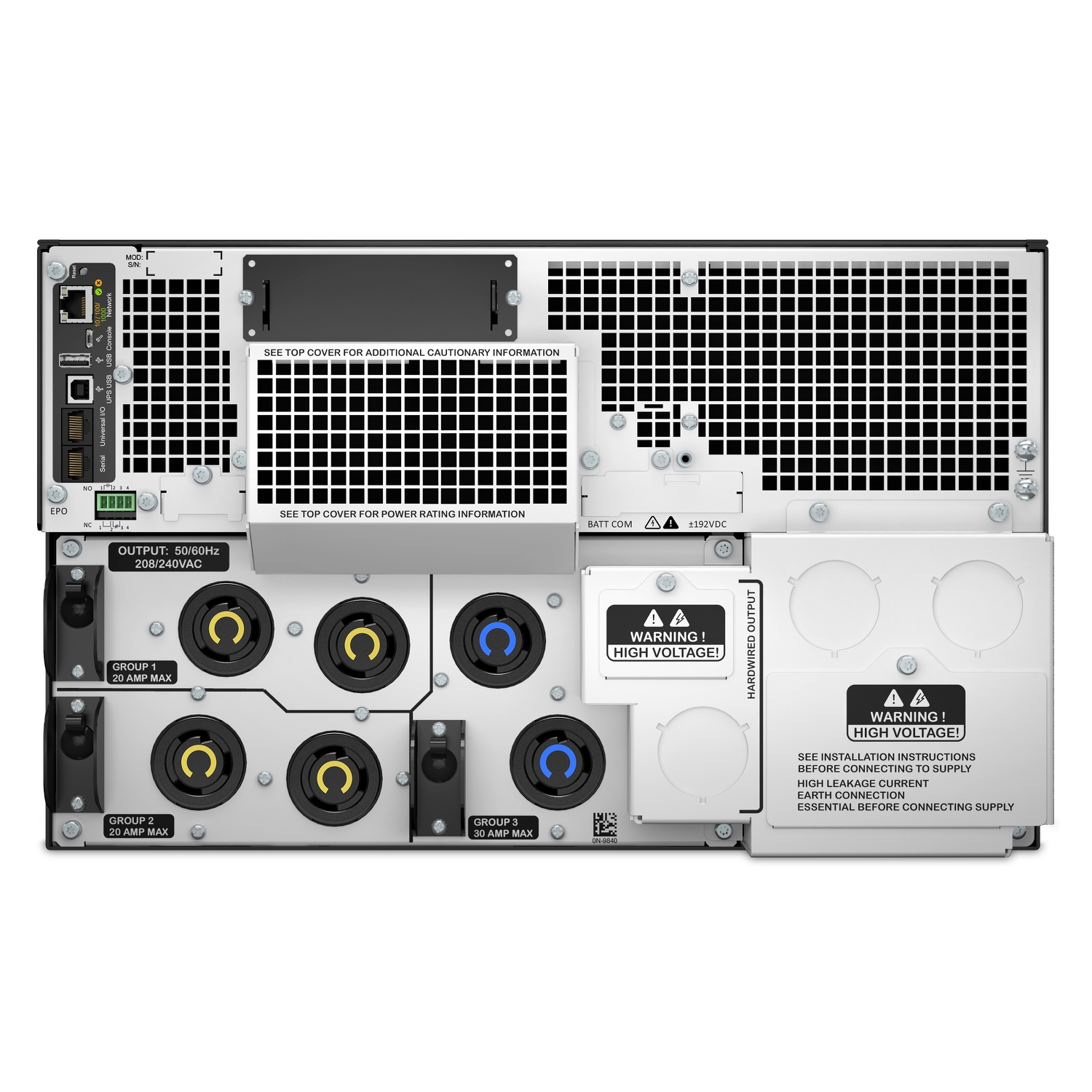 APC Smart-UPS On-Line, 10kVA/10kW, Rackmount 6U, 208V, 4x L6-20R+