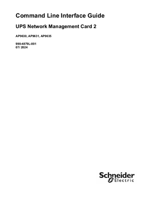 UPS Network Management Card 2 - CLI (Command Line Interface) Help, v7.x