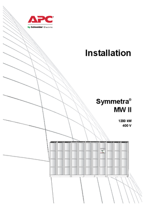 Symmetra MW 1200 kW 400 V Installation