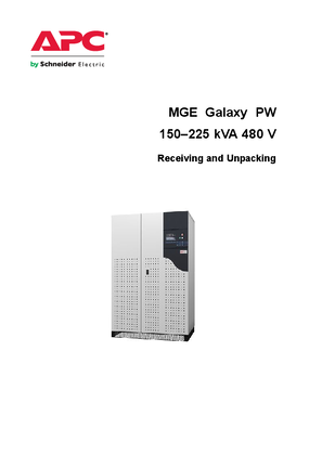 MGE Galaxy PW 150-225 kVA 480 V Receiving and Unpacking