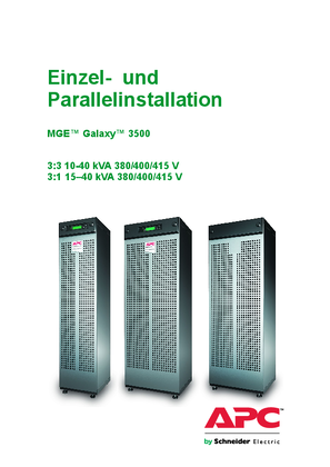 Galaxy 3500 10-40 kVA 380/400/415 V Single and Parallel Installation