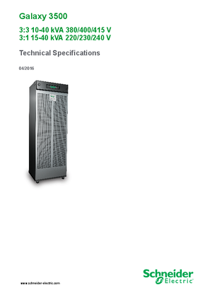 Galaxy 3500 10-40 kVA 380/400/415 V Technical Specifications