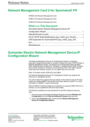 Network Management Card 2 for Symmetra® PX Release Notes