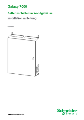 Galaxy 7000 Battery Breaker Box Installation Manual