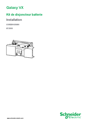 Galaxy VX Kit de disjoncteur batterie Installation