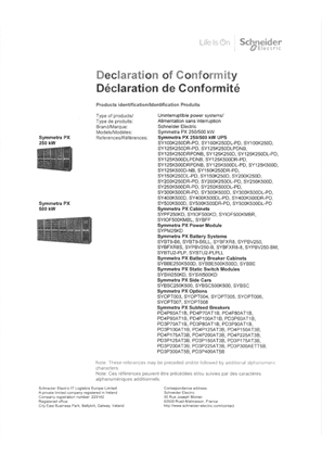Symmetra PX 250-500 kW Cmim Declaration of Conformity