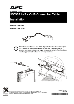 IEC309 to 3 x C-19 Connector Cable Installation Sheet