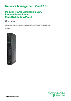 Network Management Card 2 for Modular Power Distribution Unit, Remote Power Panel, Rack Distribution Panel Operation