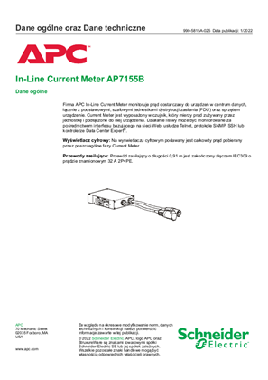 In-Line Current Meter AP7155B Overview and Specifications