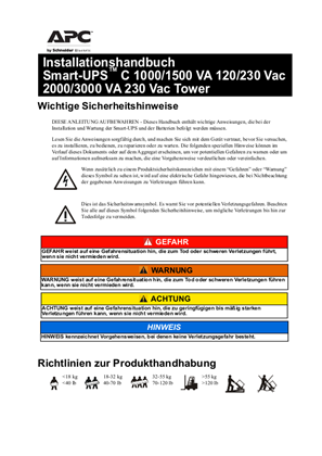 Installation Guide Smart-UPS C 1000/1500/2000/3000kVA 120/230Vac Tower