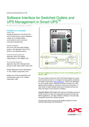 Software interface for Switched Outlet and UPS Management in Smart-UPS