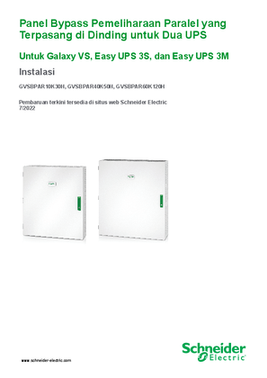 Galaxy VS Panel Bypass Pemeliharaan Paralel untuk Dua UPS Instalasi