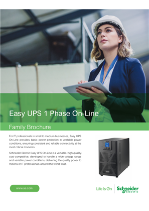 Easy UPS On-Line SRVS1KI-AZ, SRVS3KI-AZ Brochure