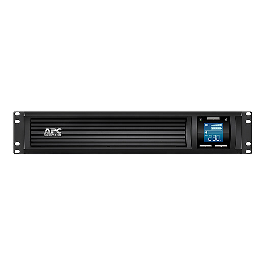 APC Smart-UPS C, Line Interactive, 1500VA, Rackmount 2U, 230V, 4x IEC C13 outlets, USB and Serial communication, AVR, Graphic LCD Front Straight