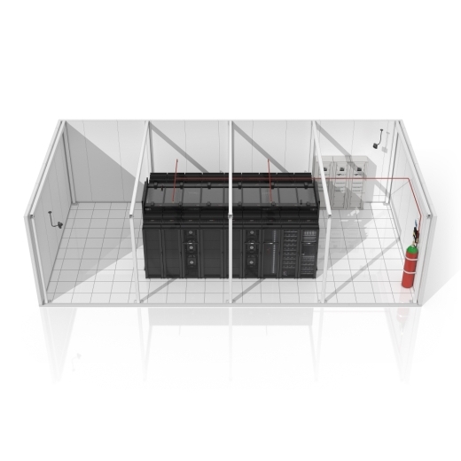 Prefab IT SmartShelter Room 6x12m Flat Floor NAM/LAM