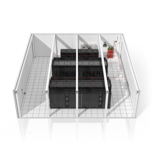 Prefab IT SmartShelter Room 12x12m Flat Floor NAM/LAM