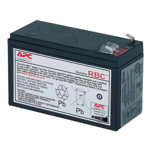 APC Replacement Battery Cartridge, VRLA battery, 9Ah, 12VDC, 2-year warranty Front Left