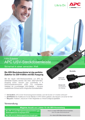 UPS Power Strip (IEC to Schutzkontakt) Brochure - German market