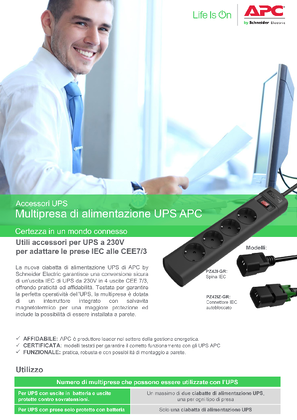 UPS Power Strip (IEC to Schutzkontakt) Brochure - Italian