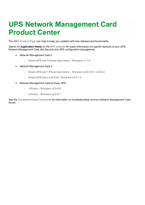 UPS Network Management Card - Product Center