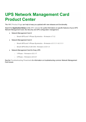 UPS Network Management Card - Product Center