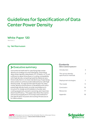Guidelines for Specification of Data Center Power Density