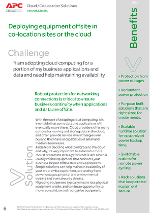 Small IT Solution Guide - Deploying equipment offsite in co-location sites or the cloud
