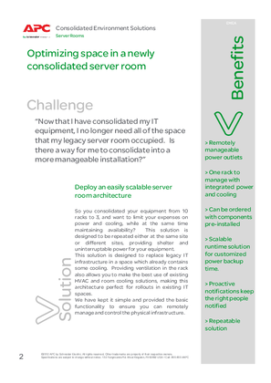 Small IT Solution Guide - Optimizing space in a newly consolidated server room