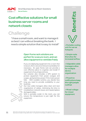 Small IT Solution Guide - Cost effective solutions for small business server rooms and network closets - APJ