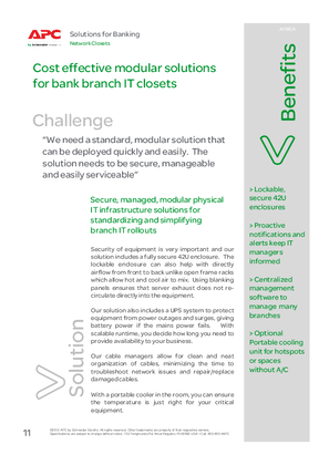 Small IT Solution Guide - Cost effective, modular solutions for bank branch IT closets