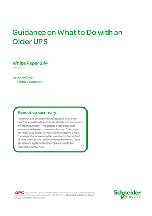 Guidance on What to Do with an Older UPS