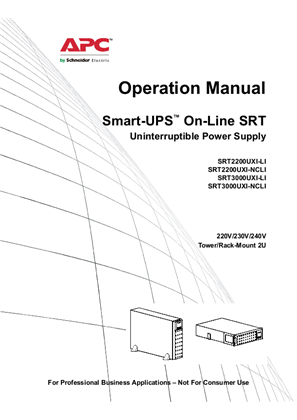 Smart-UPS On-Line SRT3000/SRT2200 UXI-LI/UXI-NCLI