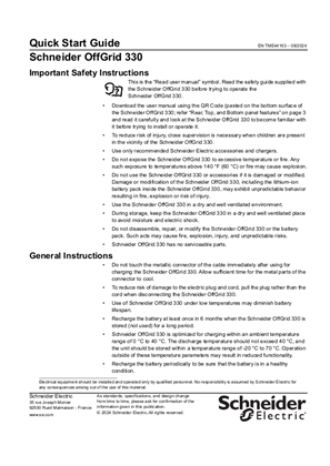 Quick Start Guide Schneider OffGrid 330