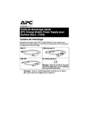 Quick Start guide - APC Charge Mobile Power Supply CSH2