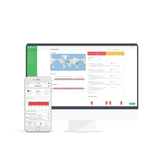 Subscription, Ecostruxure IT Expert, I year, 5 nodes, Remote monitoring and management of Data Centers. Front Left