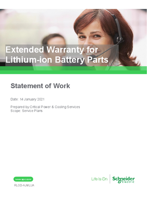 Extended Warranty for Lithium-ion Battery Parts